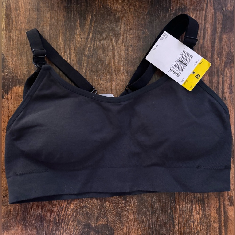 New Playtex Nursing Seamless Racerback Wireless Bra Size Medium, Black